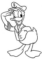 kolorowanki Kaczor Donald w swoim klasycznym stroju marynarza - malowanka do wydruku numer  10